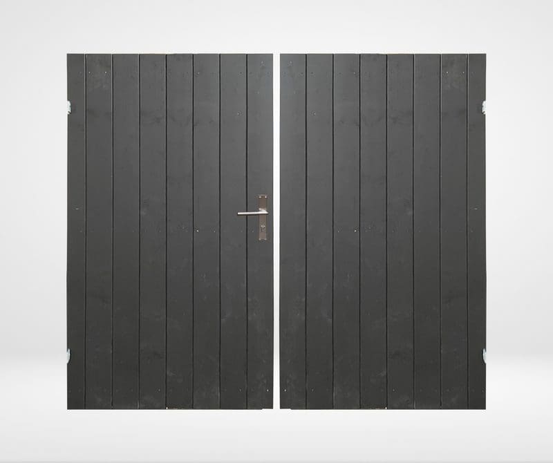 Dubbele tuinpoort Channelsiding Zwart