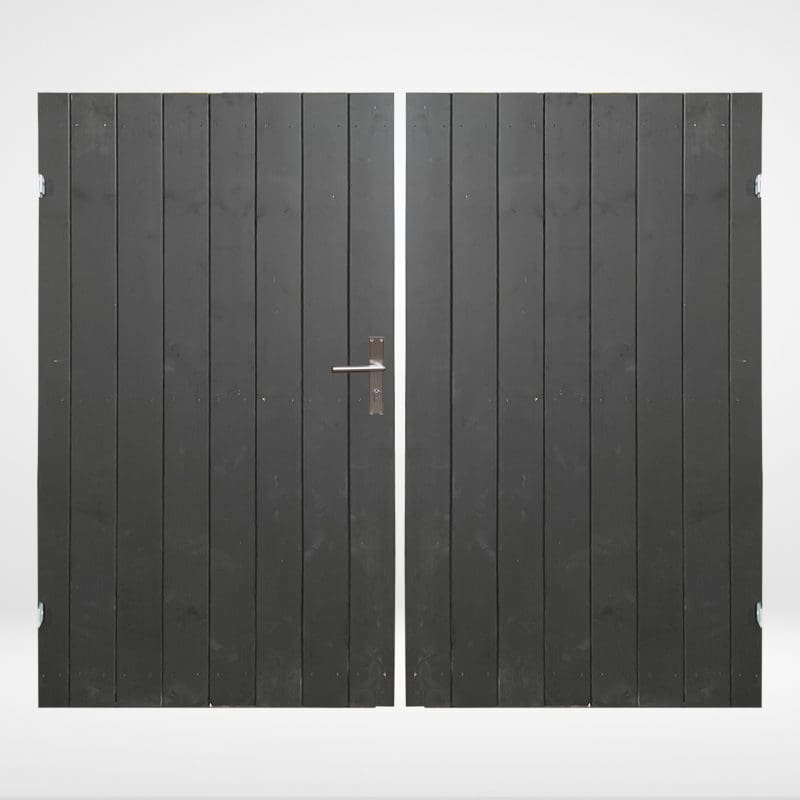 Dubbele tuinpoort Channelsiding Zwart