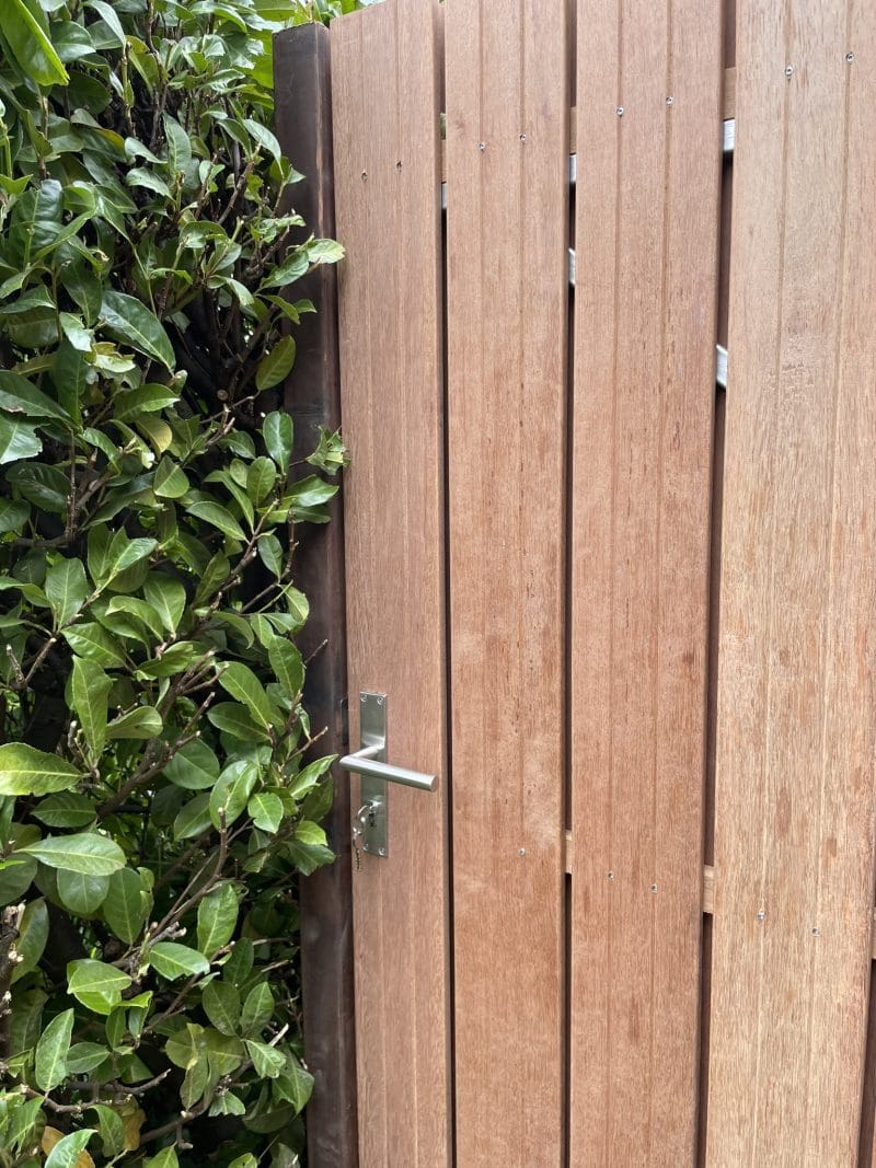 Dubbele Tuinpoort Hardhout / Keruing Verticaal - Afbeelding 6