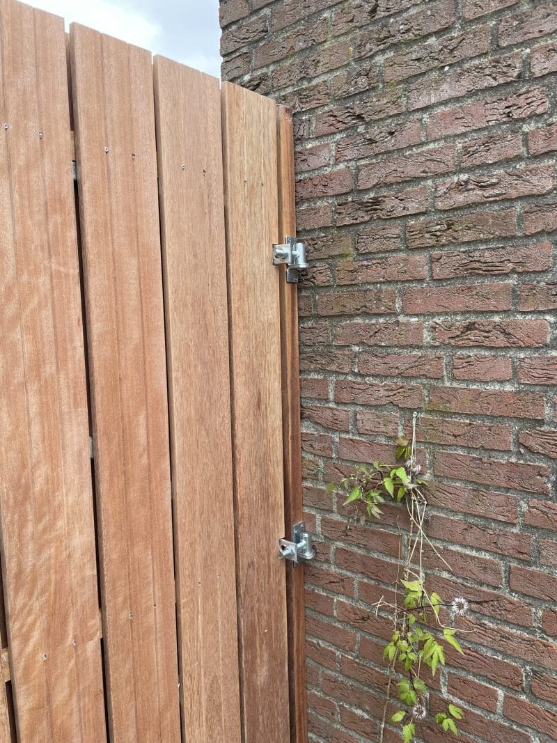 Dubbele Tuinpoort Hardhout / Keruing Verticaal - Afbeelding 7