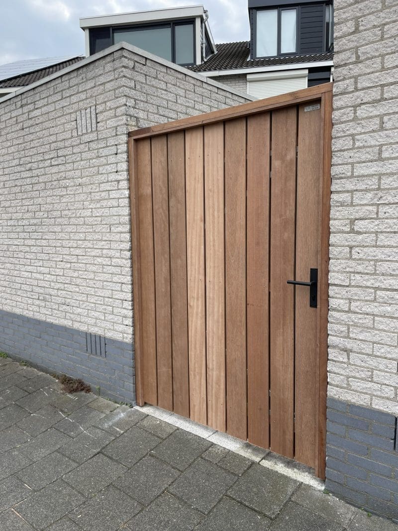 Dubbele Tuinpoort Hardhout / Keruing Verticaal - Afbeelding 8