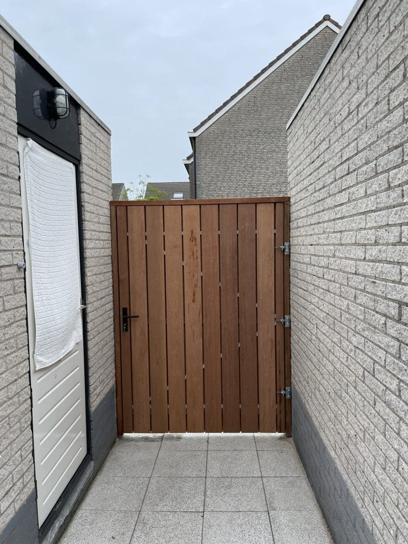 Dubbele Tuinpoort Hardhout / Keruing Verticaal - Afbeelding 9