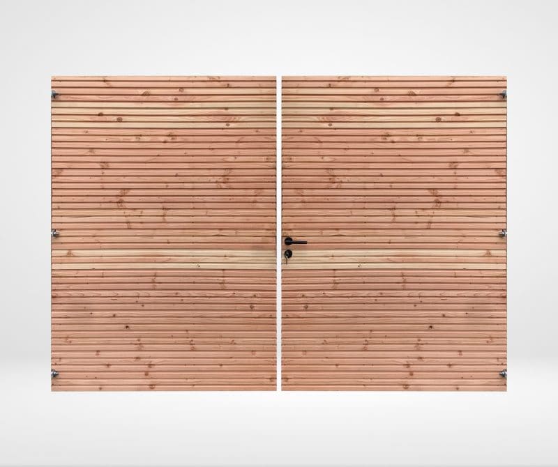Dubbele Tuinpoort Triple profiel Douglas Horizontaal