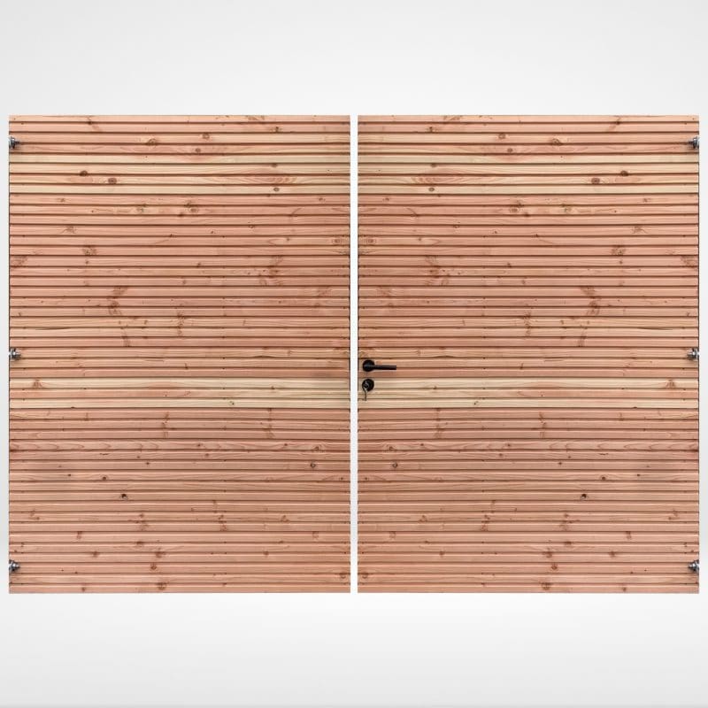 Dubbele Tuinpoort Triple profiel Douglas Horizontaal